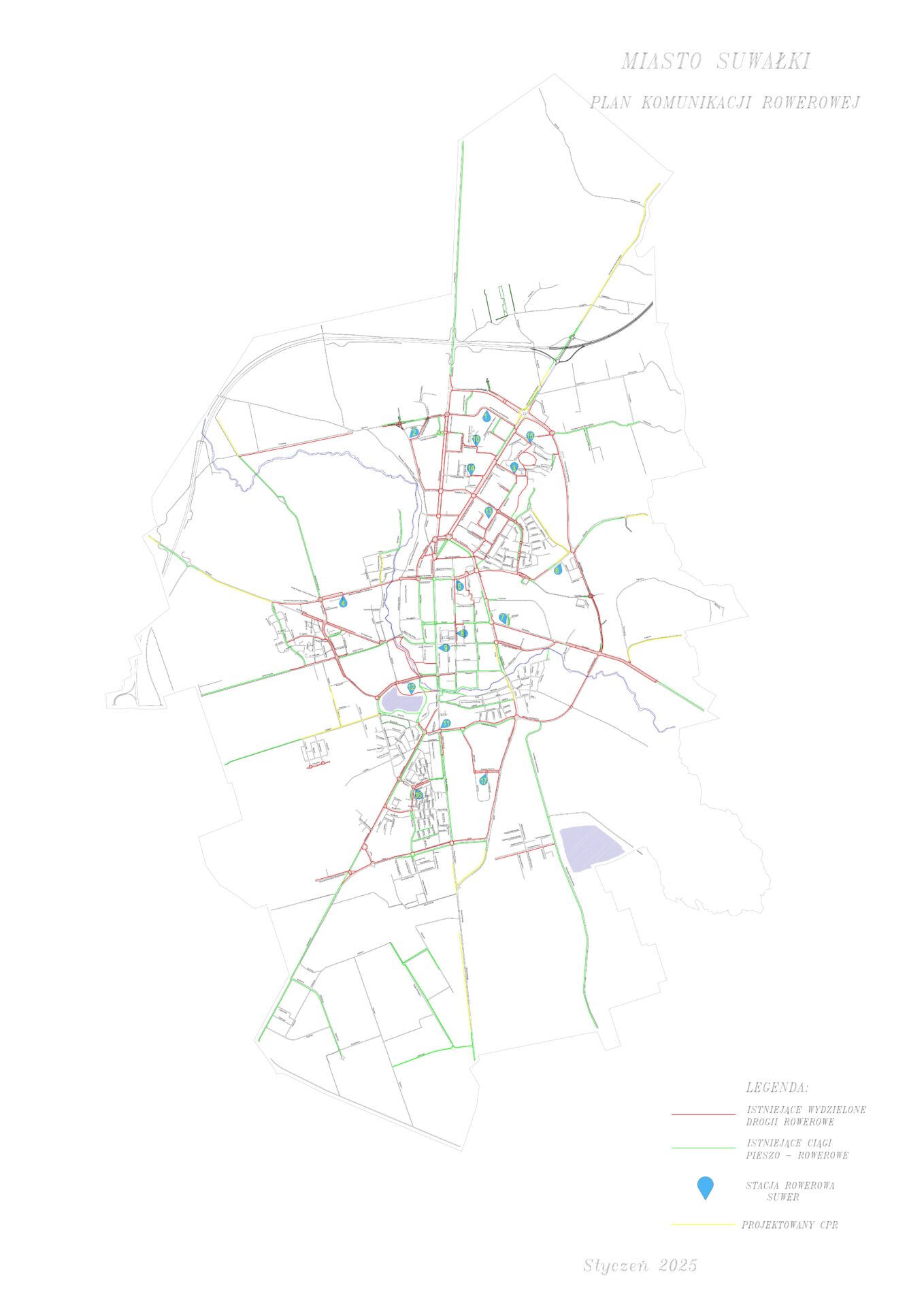 Mapa dróg rowerowych 01.2025